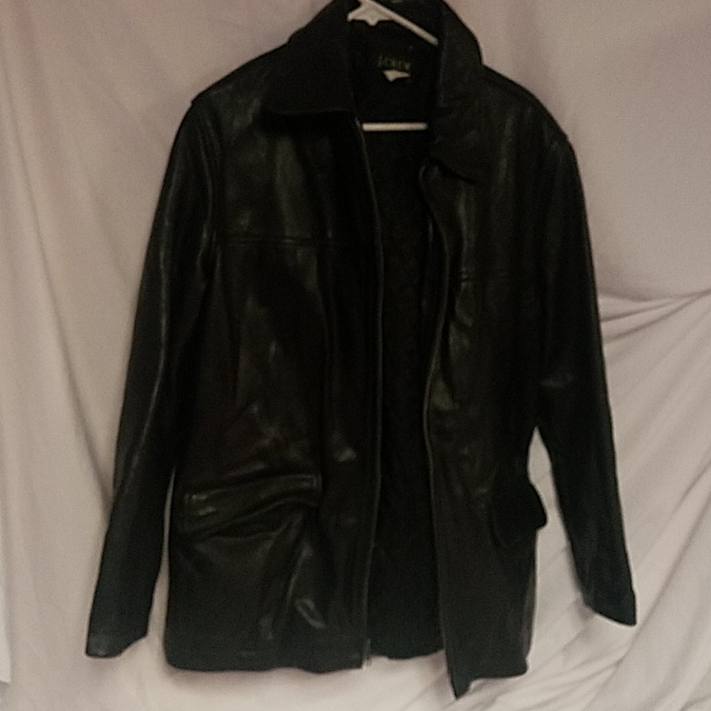 J crew leather coat size small